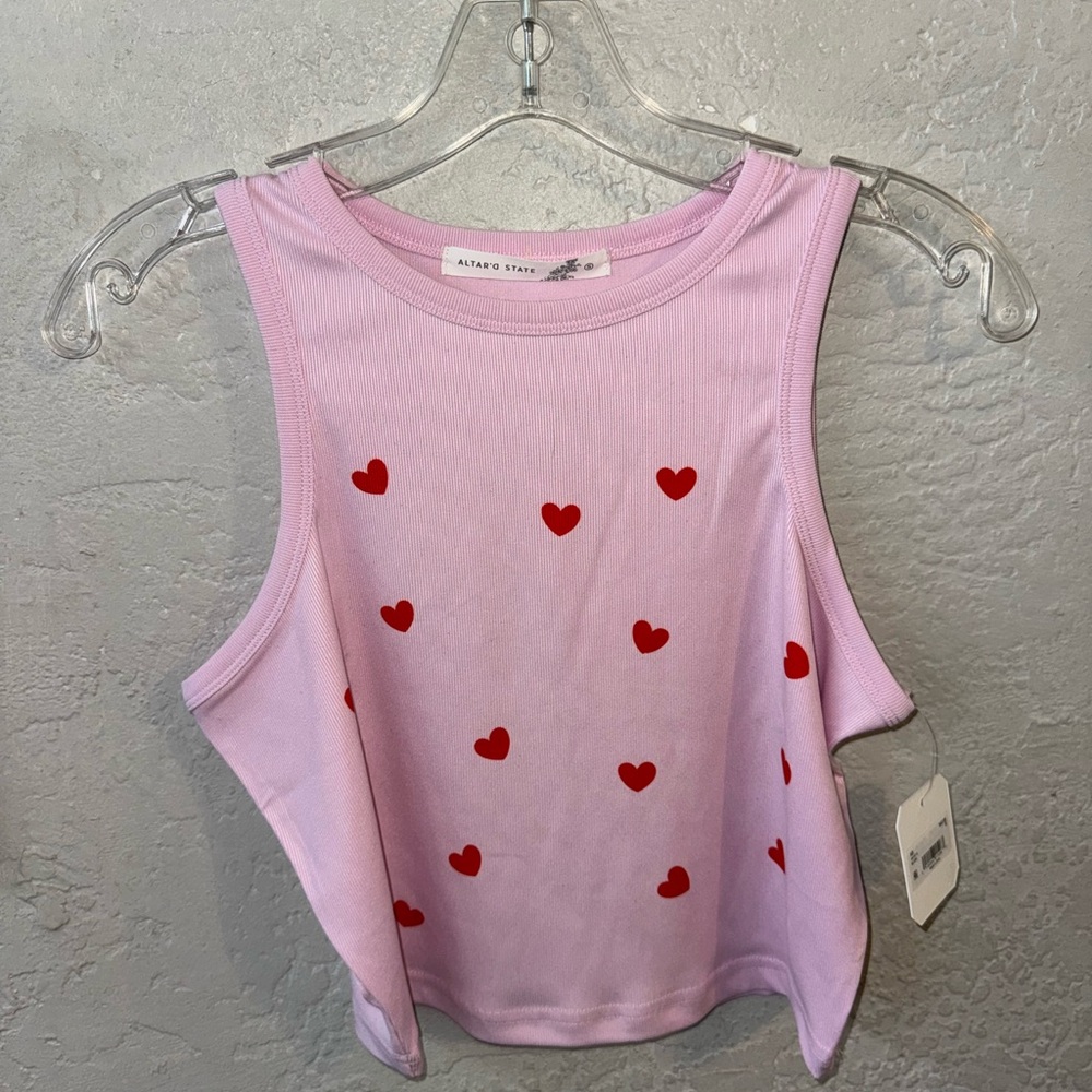 Pink Heart Women's Tank Top